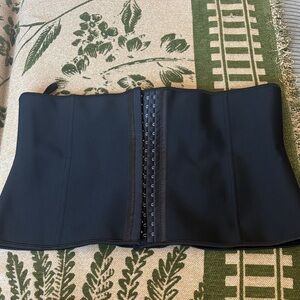 Black Waist Trainer Corset with Front Hooks